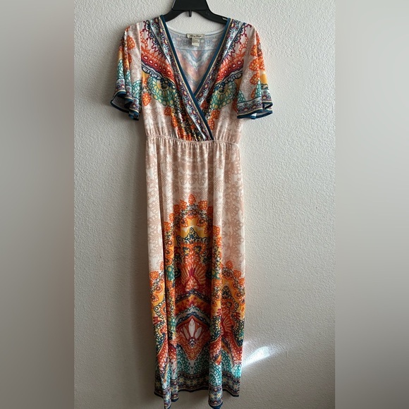 Flying Tomato MulticolorV-Neck  Maxi Dress S - Picture 3 of 10